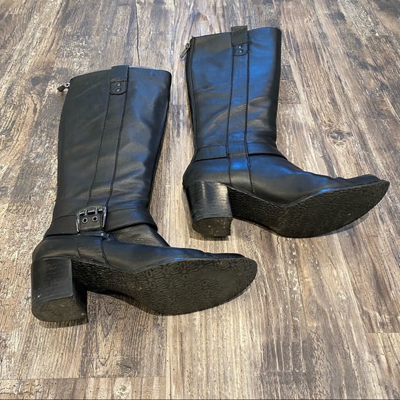 Black leather Boots 6.5 GUC Adrienne Vittadini - Picture 3 of 7